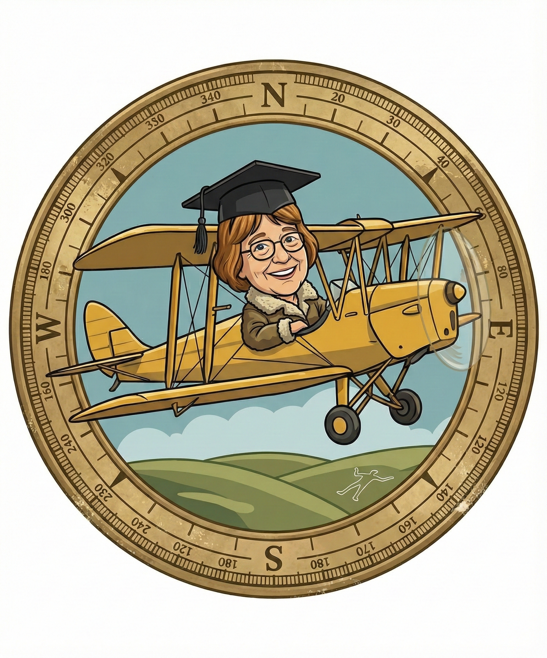 Professor Jane flying a Tiger Moth